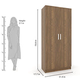 Double Door Engineered Wood Strong Sturdy Spacious Depth Can Hang Coats