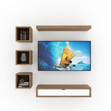 Wooden TV Entertainment Unit/Wall Set Top Box Shelf Stand/TV Cabinet for Wall/Set Top Box Holder With American Walnut