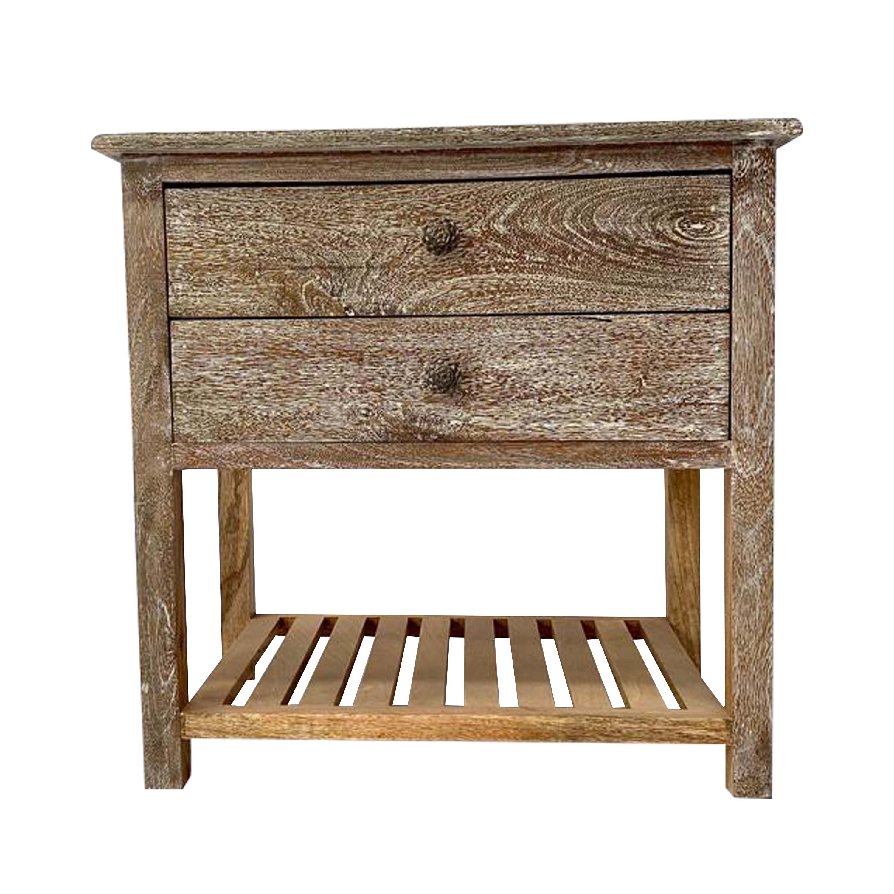 Side Table / Bed side Table in solid wood with Weathered Finish