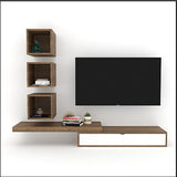TV entertainment unit/ with set top Box stand and display rack shelf and drawer and display boxes multipurpose