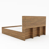 Engineered Wood King Size Bed With Storage Box in Teak Finish