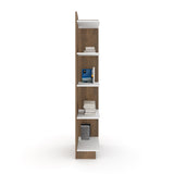 Simplistic design Engineered Wood Semi-Open Book Shelf Teak Finish