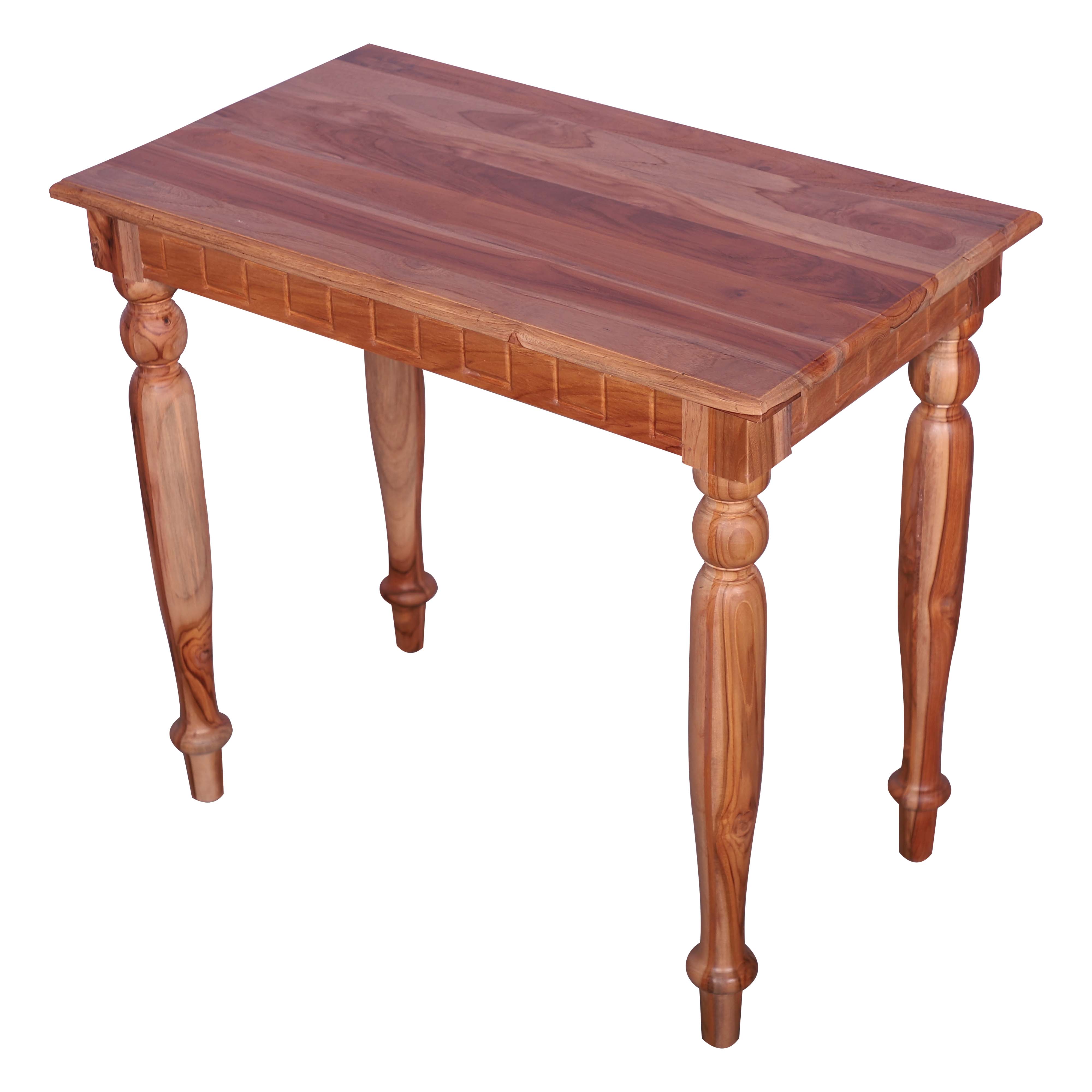 Sagwan wood Classic Study Table Rectangle Shape in Natural wood finish