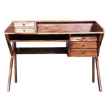 Shagwan Wood Dozier Study Desk Table for Home and Office Work Natural Finish