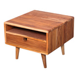 Modern furniture in sagwan wood designer Bedside table  with 1 Drawer & open slot﻿