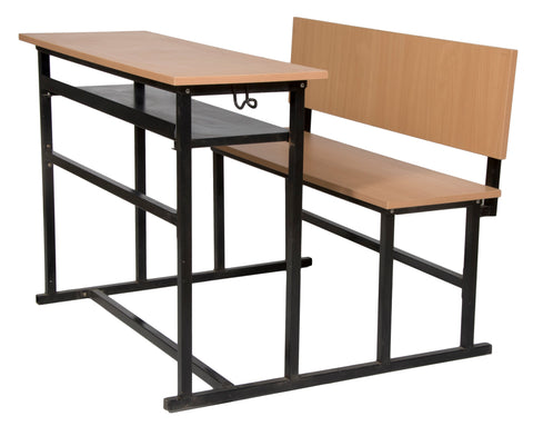 Student Chair & Dual Desk in Metal Frame Wooden To For School Student