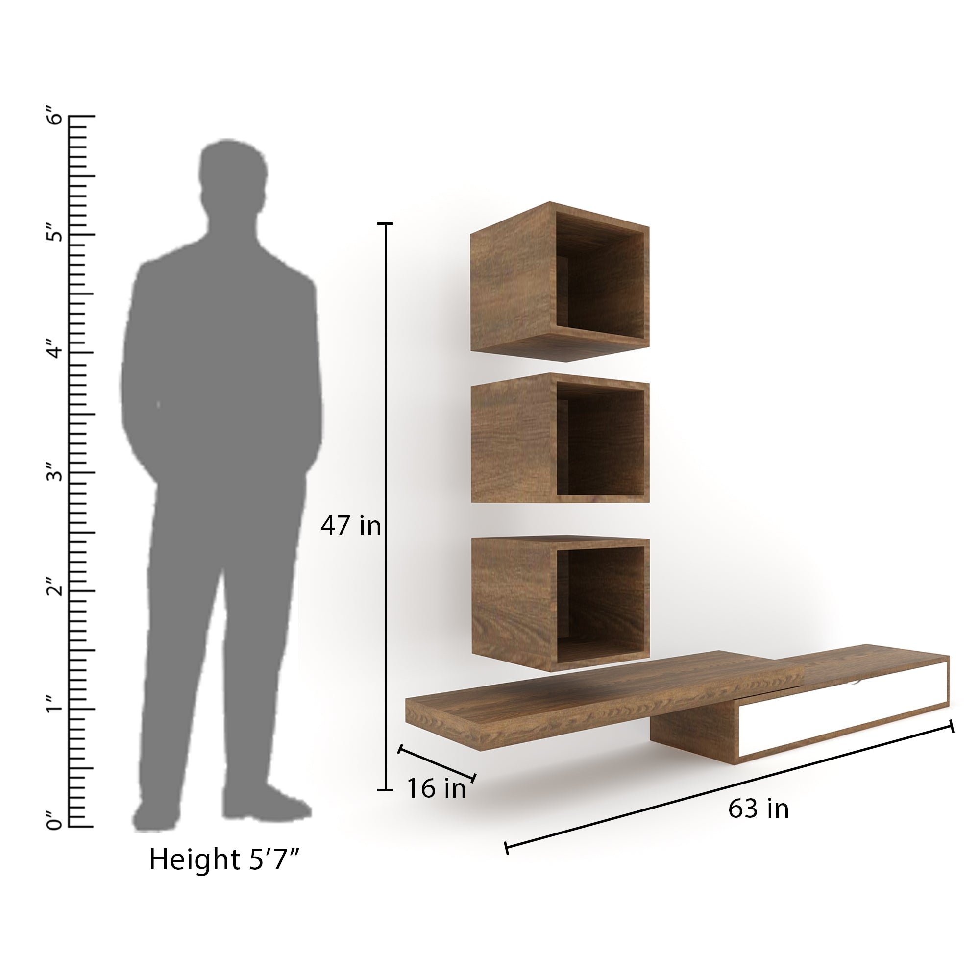 TV entertainment unit/ with set top Box stand and display rack shelf and drawer and display boxes multipurpose